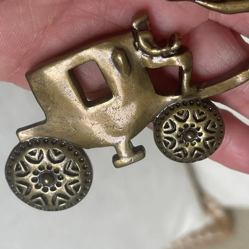RARE Coach Rexy Horse & Carriage Bag Charm 24011 | Brass Dinosaur